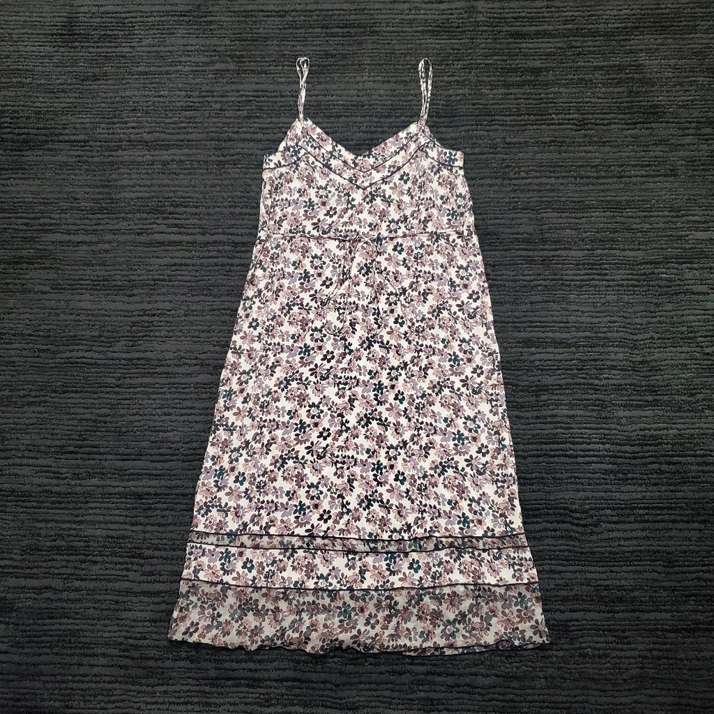 Rag & Bone Women's Sizs M Ilona Ivory/multi Floral Print Midi Silk Slip Dress - Picture 3 of 8